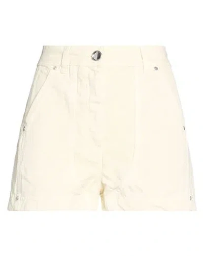 Pinko Woman Shorts & Bermuda Shorts Pastel Yellow Size 4 Cotton In White