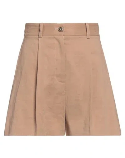 Pinko Woman Shorts & Bermuda Shorts Sand Size 0 Linen, Viscose, Elastane