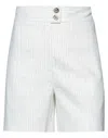 Pinko Woman Shorts & Bermuda Shorts White Size 2 Linen, Viscose, Elastane, Polyester In White
