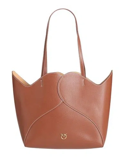 Pinko Woman Shoulder Bag Tan Size - Leather In Brown