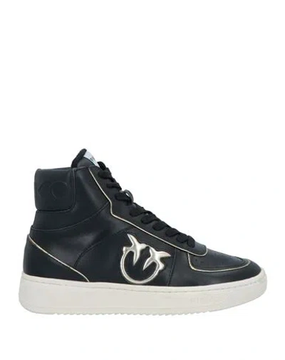 Pinko Woman Sneakers Black Size 8 Leather, Textile Fibers