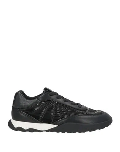 Pinko Woman Sneakers Black Size 9 Calfskin, Textile Fibers