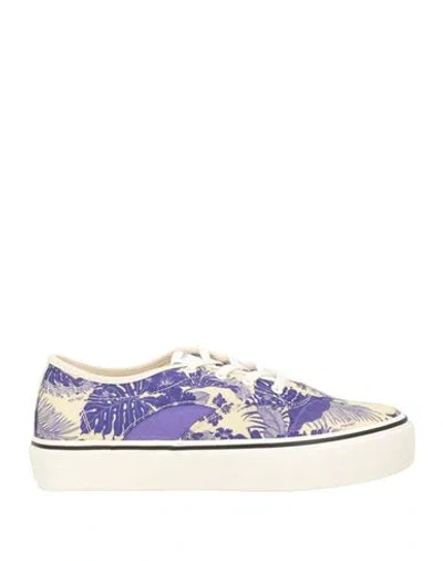 Pinko Woman Sneakers Cream Size 8 Textile Fibers In Purple