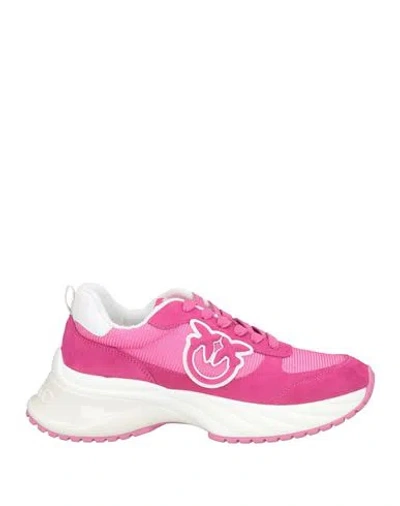 Pinko Woman Sneakers Fuchsia Size 11 Leather, Textile Fibers