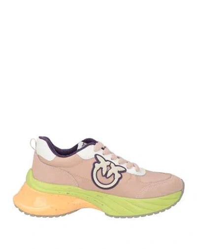 Pinko Woman Sneakers Light Pink Size 7 Calfskin, Synthetic Material In Green