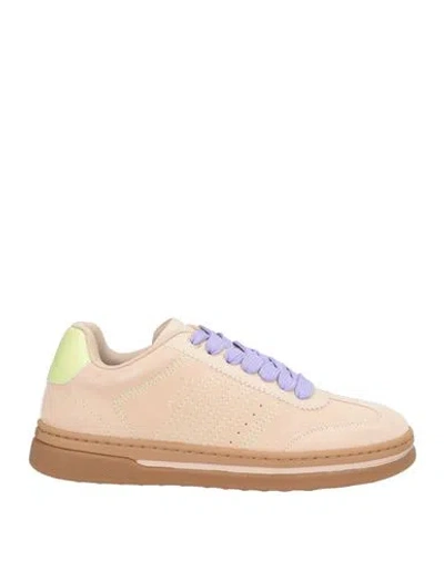 Pinko Woman Sneakers Sand Size 8 Cow Leather