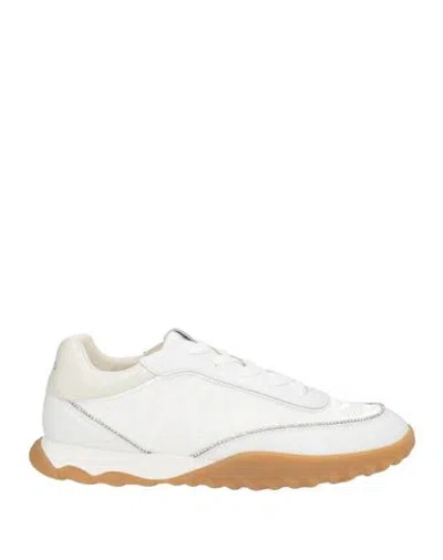 Pinko Woman Sneakers White Size 9 Calfskin, Textile Fibers