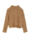 Pinko Woman Sweater Camel Size L Polyamide, Viscose, Wool, Alpaca Wool, Cashmere In Brown