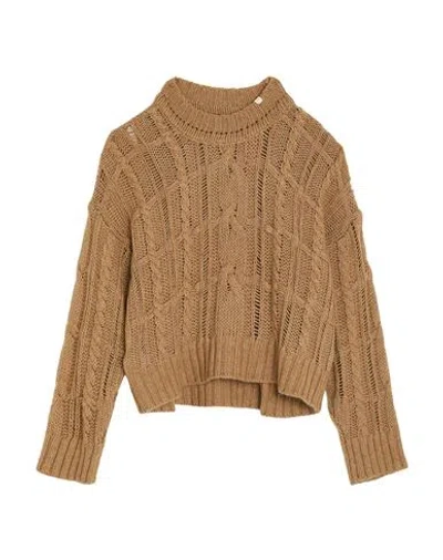 Pinko Woman Sweater Camel Size L Polyamide, Viscose, Wool, Alpaca Wool, Cashmere In Sand