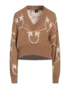 Pinko Woman Sweater Camel Size S Acrylic, Alpaca Wool, Wool In Beige