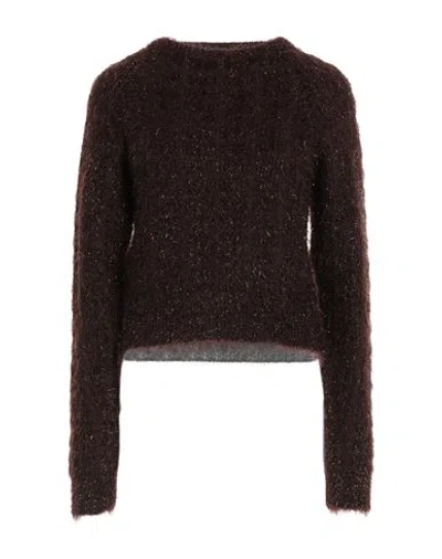 Pinko Woman Sweater Chocolate Brown Size L Polyamide, Acrylic, Alpaca Wool