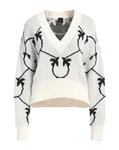 Pinko Woman Sweater Cream Size M Acrylic, Alpaca Wool, Wool In White