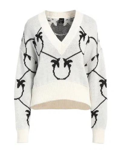 Pinko Woman Sweater Cream Size L Acrylic, Alpaca Wool, Wool In White