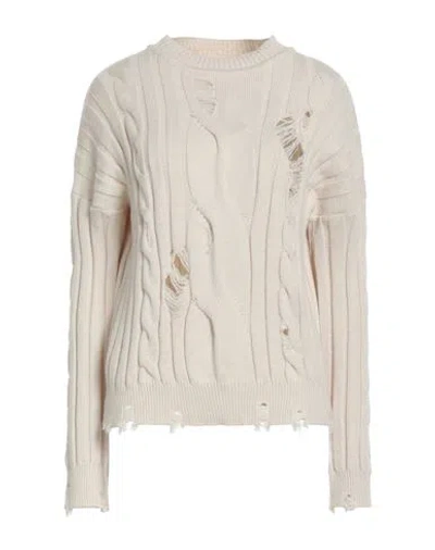 Pinko Woman Sweater Cream Size M Viscose, Polyamide, Polyester In Neutral