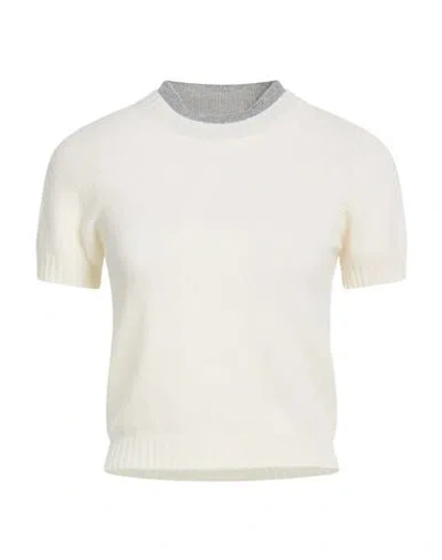 Pinko Woman Sweater Cream Size M Wool, Cashmere In White