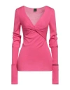 Pinko Woman Sweater Fuchsia Size L Viscose, Polyester, Polyamide In Pink
