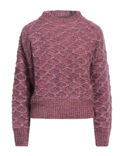 Pinko Woman Sweater Garnet Size L Acrylic, Polyamide, Mohair Wool, Polyester, Viscose In Red