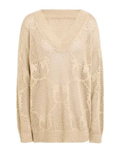 Pinko Woman Sweater Gold Size S Viscose, Metallic Fiber In Neutral