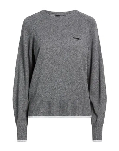 Pinko Woman Sweater Grey Size L Wool, Viscose, Nylon, Cashmere, Metallic Fiber In Gray