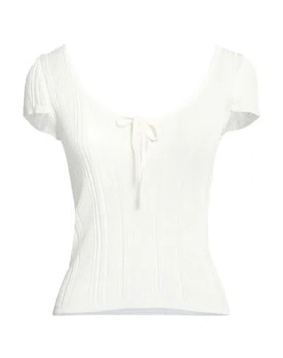 Pinko Woman Sweater Ivory Size L Viscose, Polyamide, Acetate In Neutral