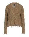 Pinko Woman Sweater Khaki Size M Wool, Cotton, Polyamide In Beige