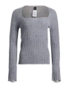 Pinko Ribbed Wool And Cashmere Sweater In Gray