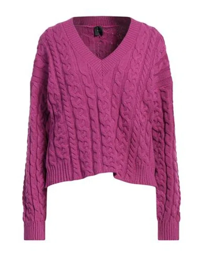 Pinko Woman Sweater Mauve Size L Viscose, Polyamide, Polyester In Purple