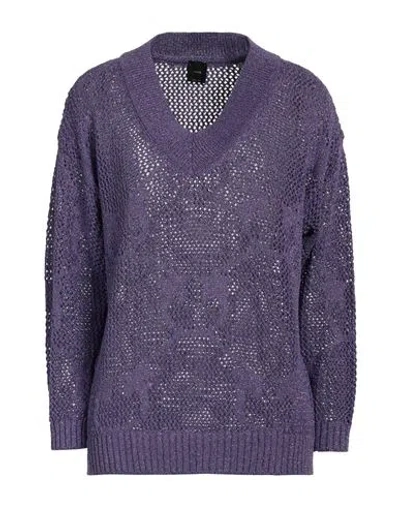 Pinko Woman Sweater Purple Size S Viscose, Metallic Fiber