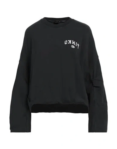 Pinko Woman Sweatshirt Black Size M Cotton, Elastane In Black