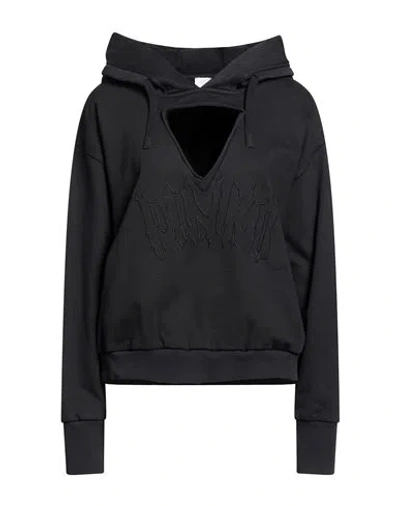 Pinko Woman Sweatshirt Charcoal Size M Cotton In Black