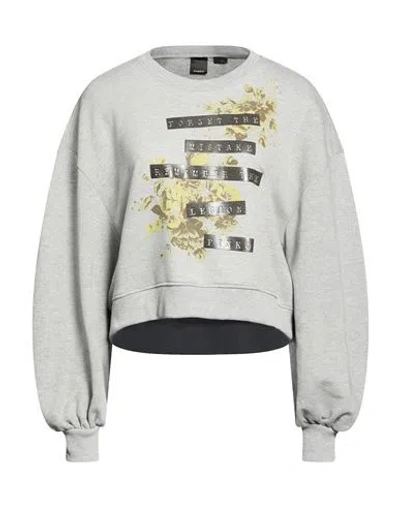 Pinko Woman Sweatshirt Light Grey Size L Cotton, Polyethylene In Multi