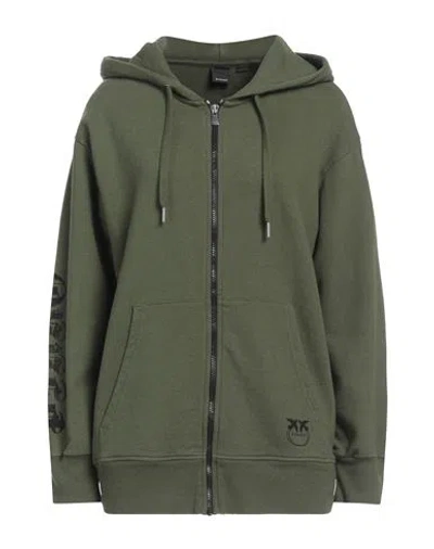 Pinko Woman Sweatshirt Military Green Size Xs Cotton
