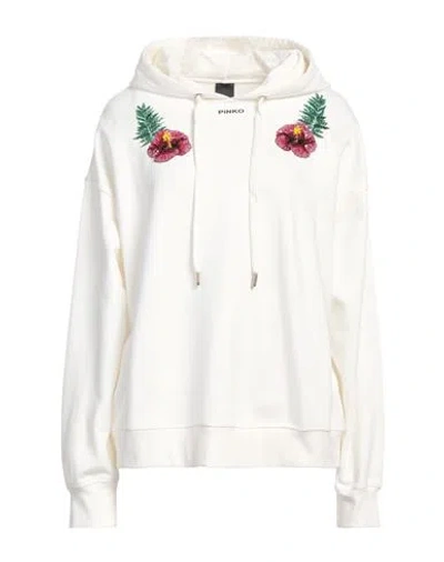 Pinko Woman Sweatshirt White Size S Cotton, Brass, Pvc - Polyvinyl Chloride, Glass