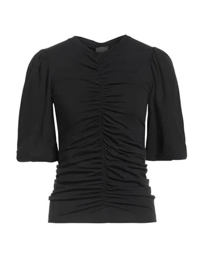Pinko Woman T-shirt Black Size S Viscose, Elastane