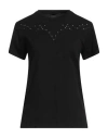 Pinko Woman T-shirt Black Size S Cotton, Brass, Polyester In Black