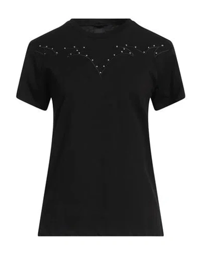 Pinko Woman T-shirt Black Size S Cotton, Brass, Polyester