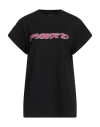 Pinko Logo-embellished Cotton T-shirt In Black
