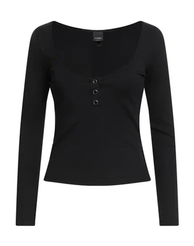 Pinko Woman T-shirt Black Size S Cotton, Lyocell, Elastane In Brown