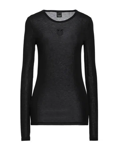 Pinko Woman T-shirt Black Size S Viscose, Polyamide, Cashmere, Elastane In Black