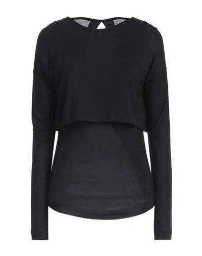 Pinko Woman T-shirt Black Size S Viscose, Polyester