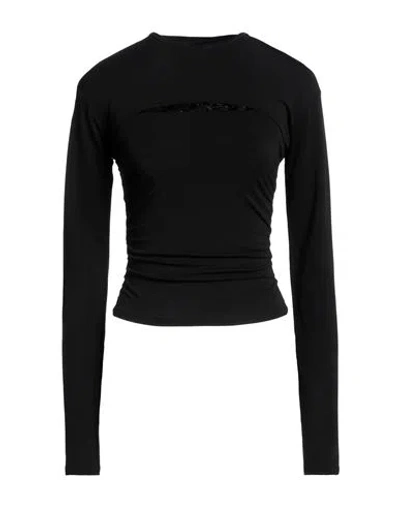 Pinko Woman T-shirt Black Size L Cotton, Elastane