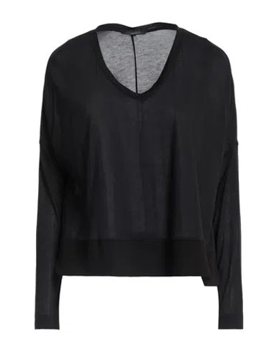 Pinko Woman T-shirt Black Size S Modal, Polyester, Viscose, Elastane