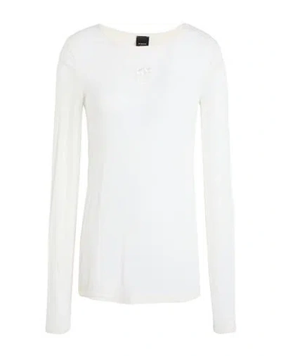 Pinko Woman T-shirt Cream Size M Viscose, Polyamide, Cashmere, Elastane In White