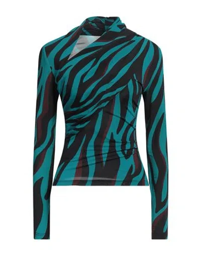 Pinko Woman T-shirt Deep Teal Size Xs Viscose, Elastane In Green