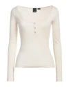 Pinko Woman T-shirt Ivory Size L Cotton, Lyocell, Elastane In White