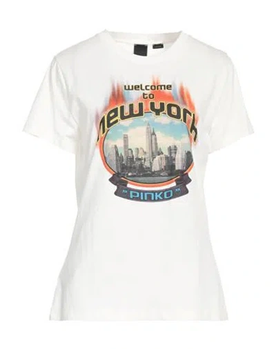 Pinko Woman T-shirt Ivory Size M Cotton In White