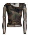 Pinko Woman T-shirt Khaki Size L Polyester, Elastane In Beige