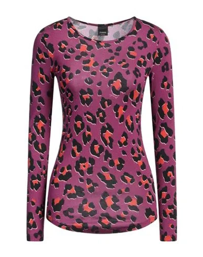 Pinko Woman T-shirt Mauve Size S Viscose, Wool, Elastane In Purple