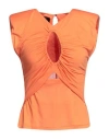 Pinko Woman T-shirt Orange Size L Viscose