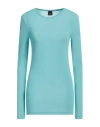 Pinko Woman T-shirt Turquoise Size S Viscose, Polyamide, Cashmere, Elastane In Blue